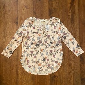 Floral light pink top